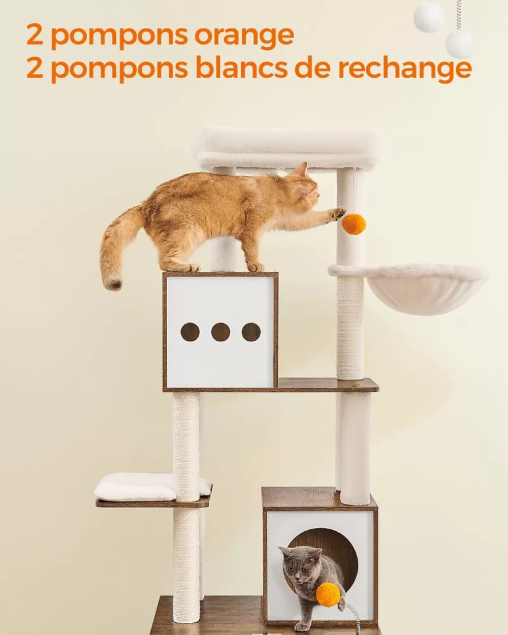 Store Arbre à chat 185 cm avec cache-litière moderne Arbres À Chat