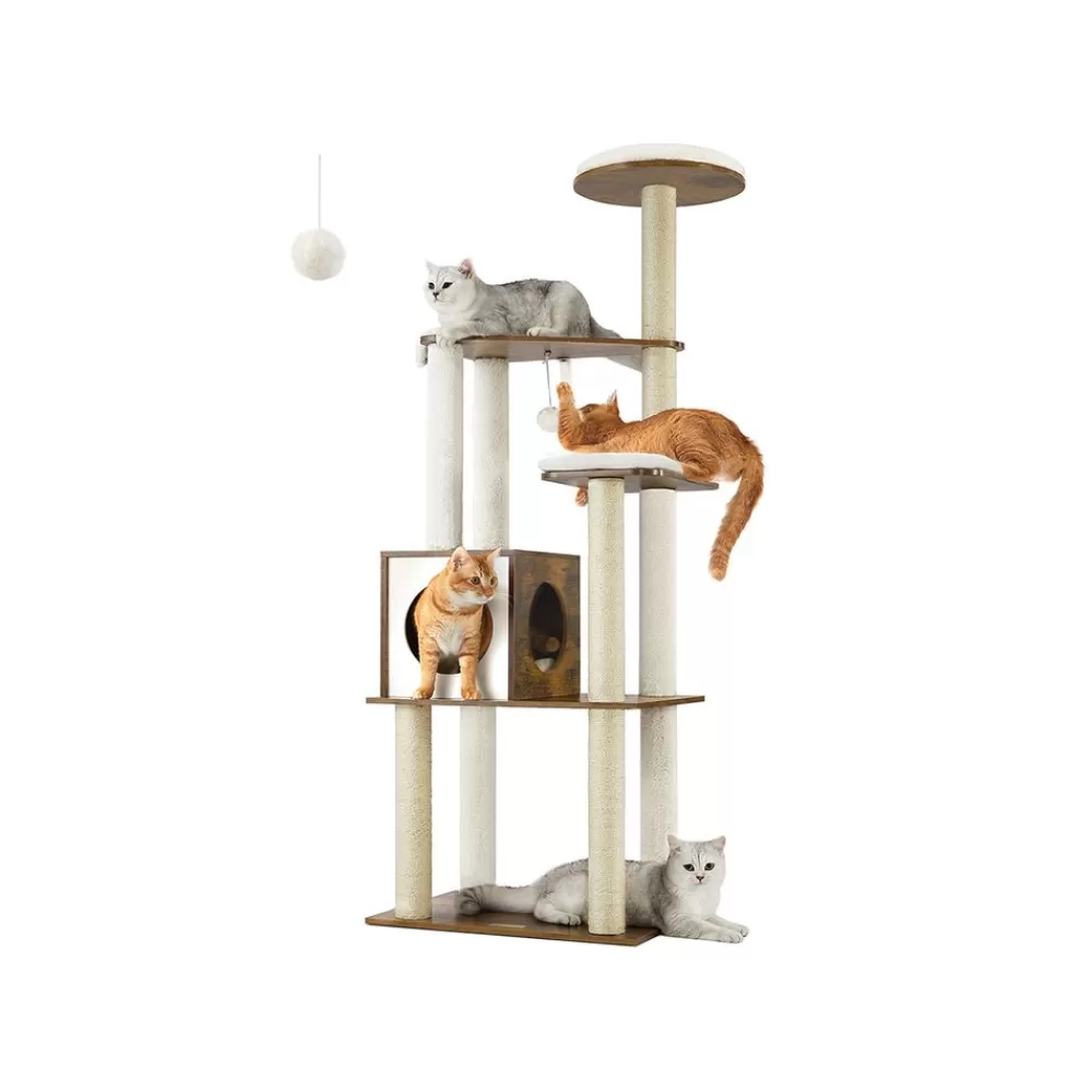 Flash Sale Arbre à chat 165 cm multi-niveaux marron rustique Arbres À Chat