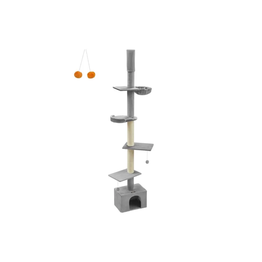 Flash Sale Arbre à chat du sol au plafond 231-291 cm perchoir gris clair Arbres À Chat