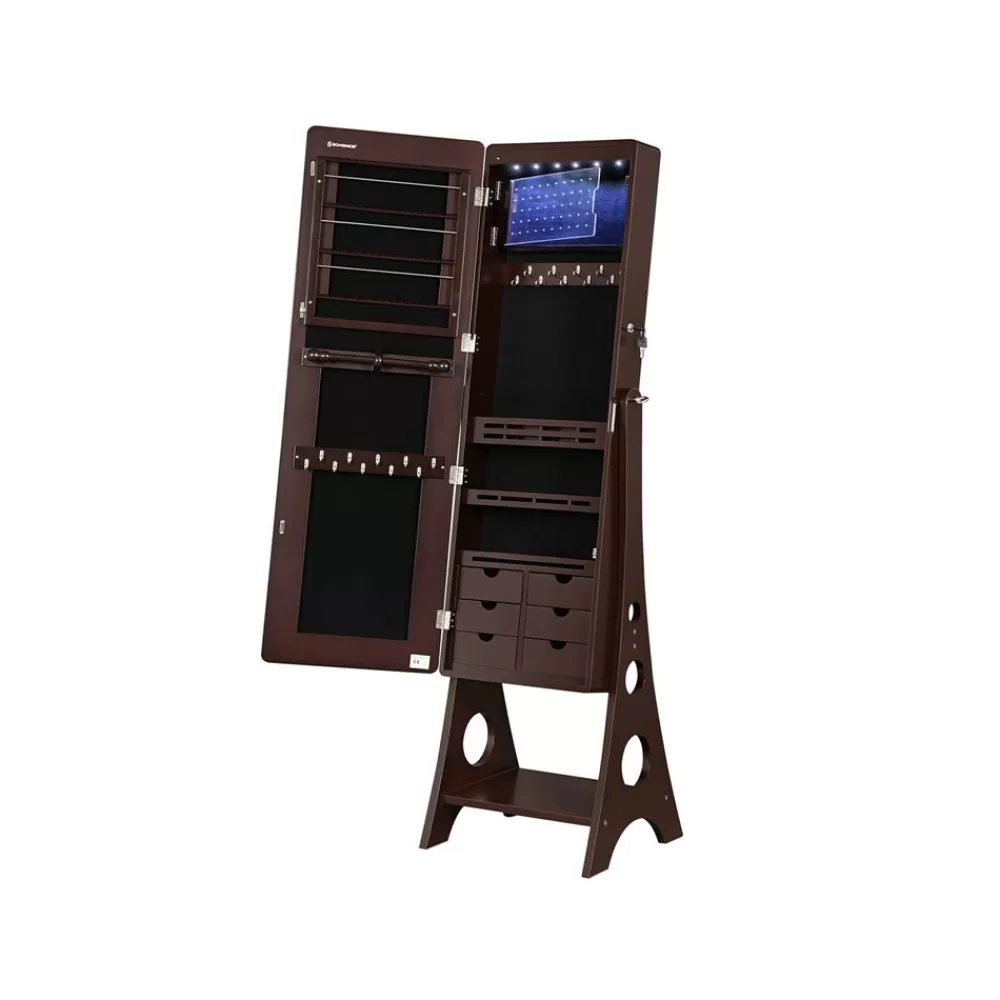 Flash Sale Armoire à bijoux LED brun Chambre | Maquillage & Bijoux