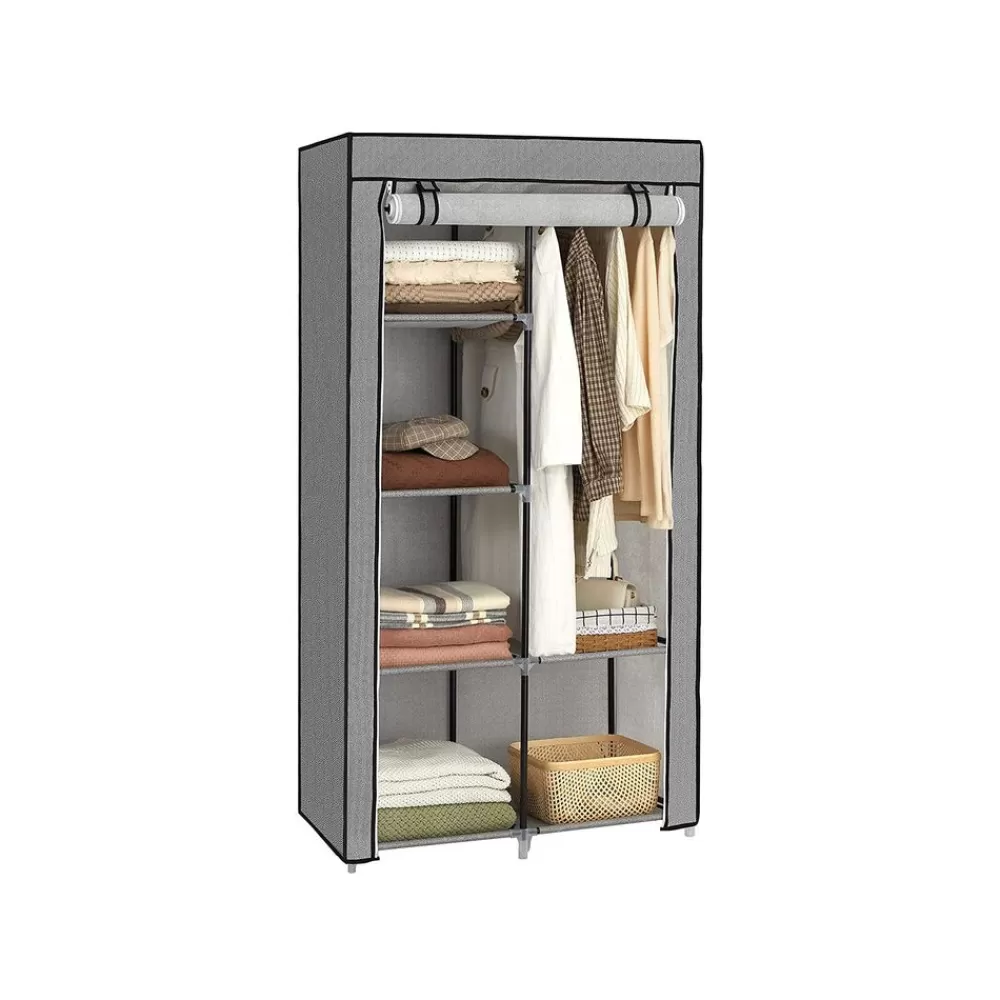 Discount Armoire en tissu gris Chambre | Rangements À Vêtements