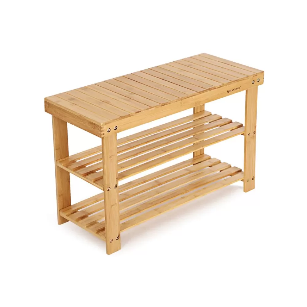 Store Banc étagère bambou Entrée | Étagères