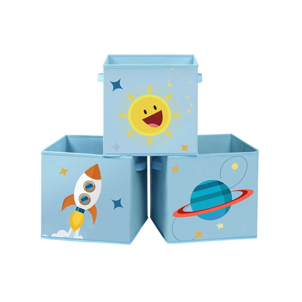 Outlet 3 Boîtes de rangement bleu Enfant Chambre | Rangements À Cubes