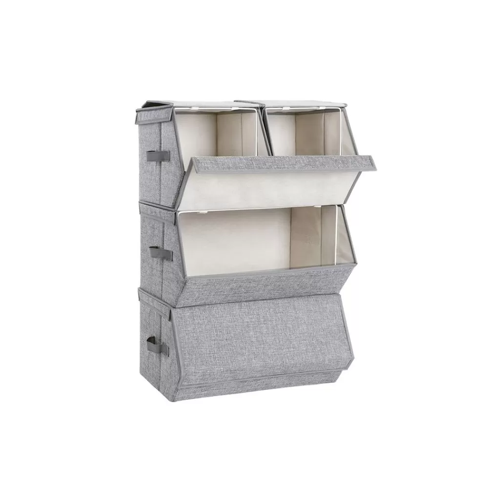 Discount 2 Boîtes de rangement gris ardoise Enfant Boîtes & Paniers De Rangement | Étagères & Bibliothèques