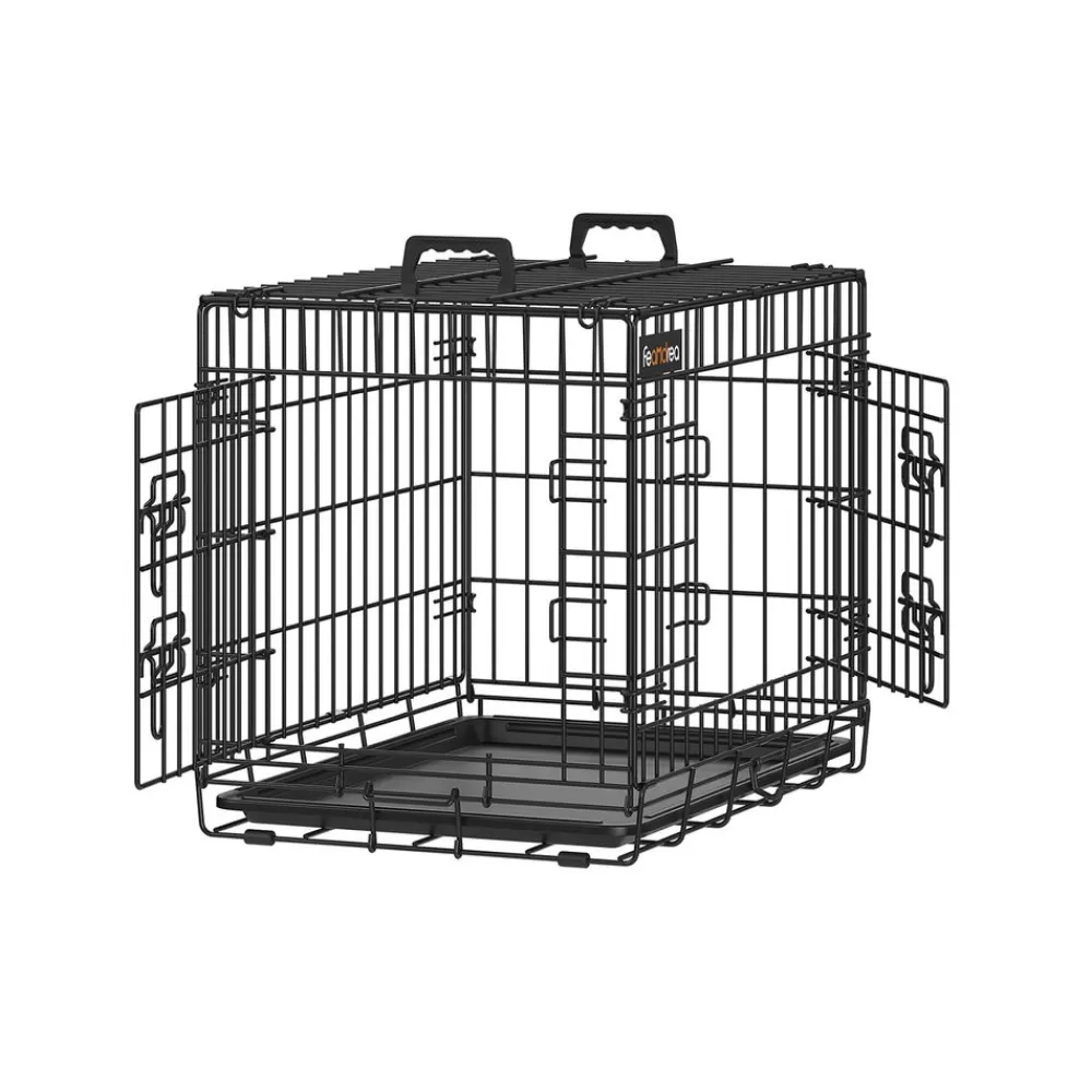 Cheap Cage pliable double porte Cages Pour Chien