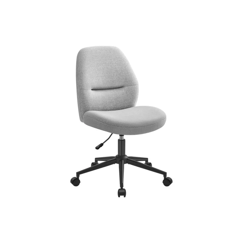 Hot Chaise de bureau tissu coton-lin gris tourterelle Fauteuils De Bureau