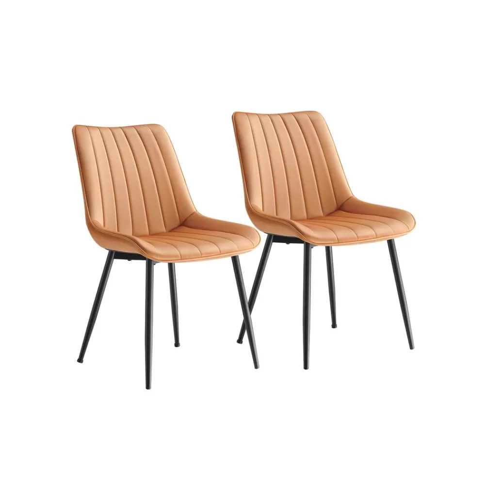 Cheap Chaise salle à manger fauteuil pivotant charge 120 kg marron caramel et noir d'encre Chaises