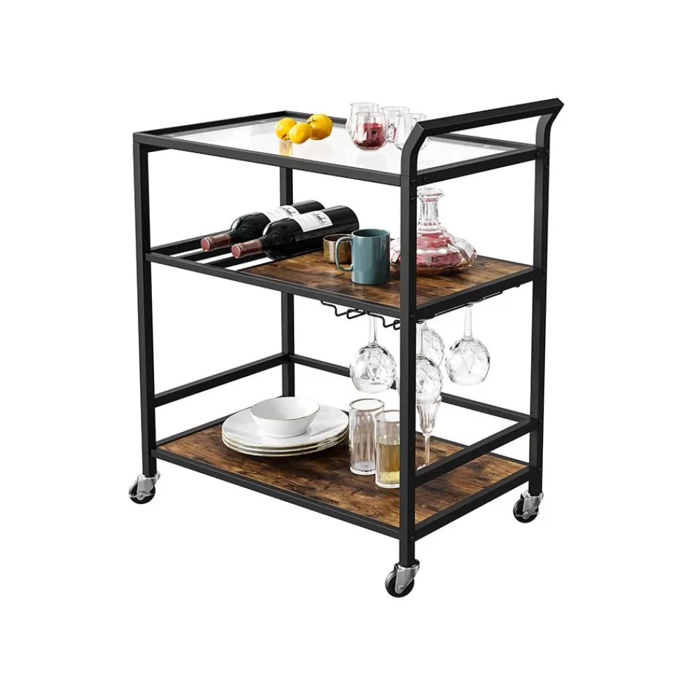 Best Sale Chariot de bar avec étagère Cuisine & Salle À Manger | Dessertes