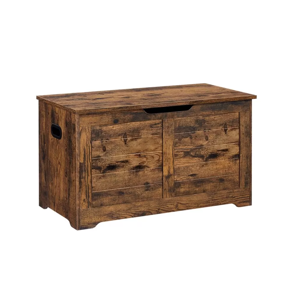 Shop Coffre de rangement avec 2 charnières de sécurité marron rustique Entrée | Bancs À Chaussures