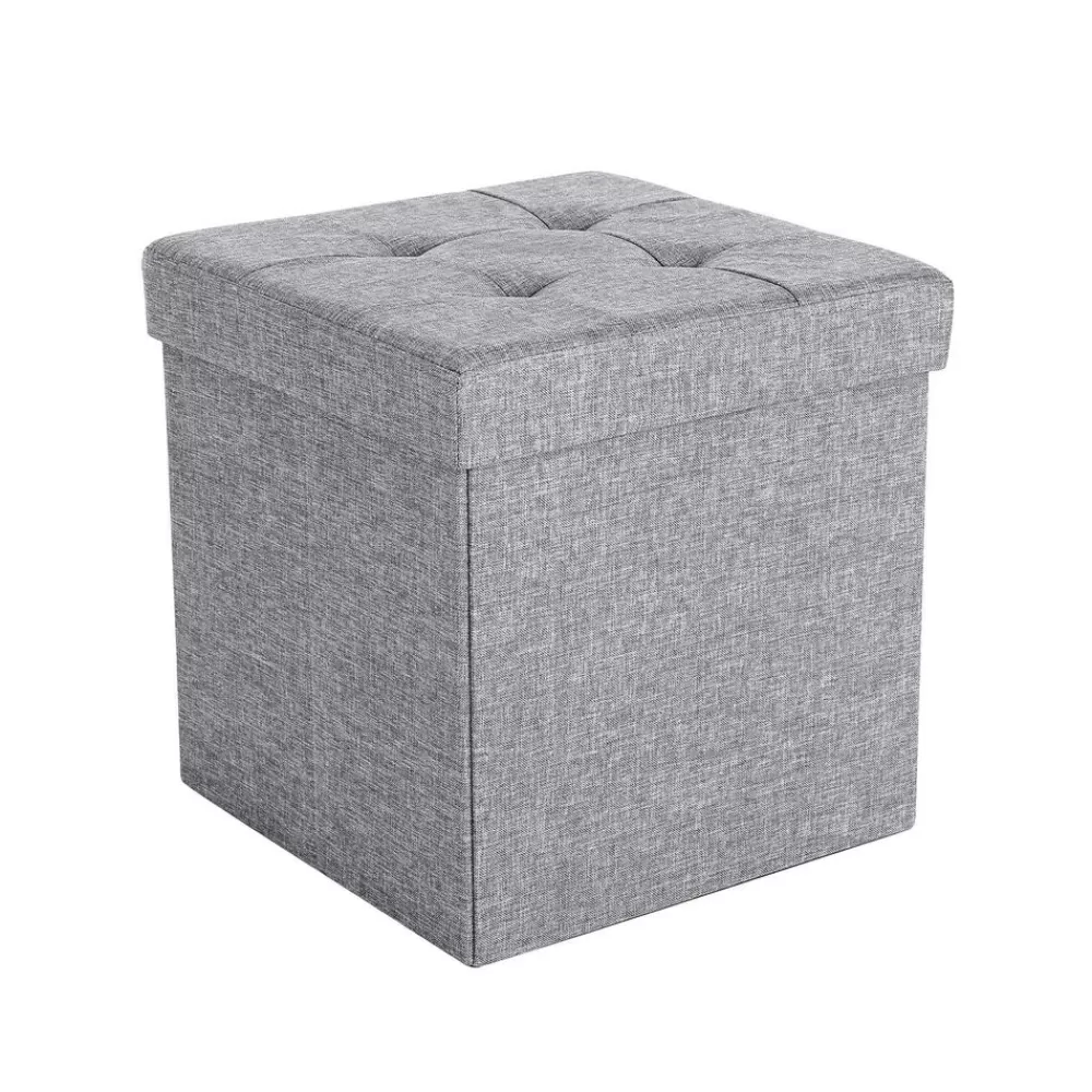 New Coffre de rangement 40L gris clair Chambre