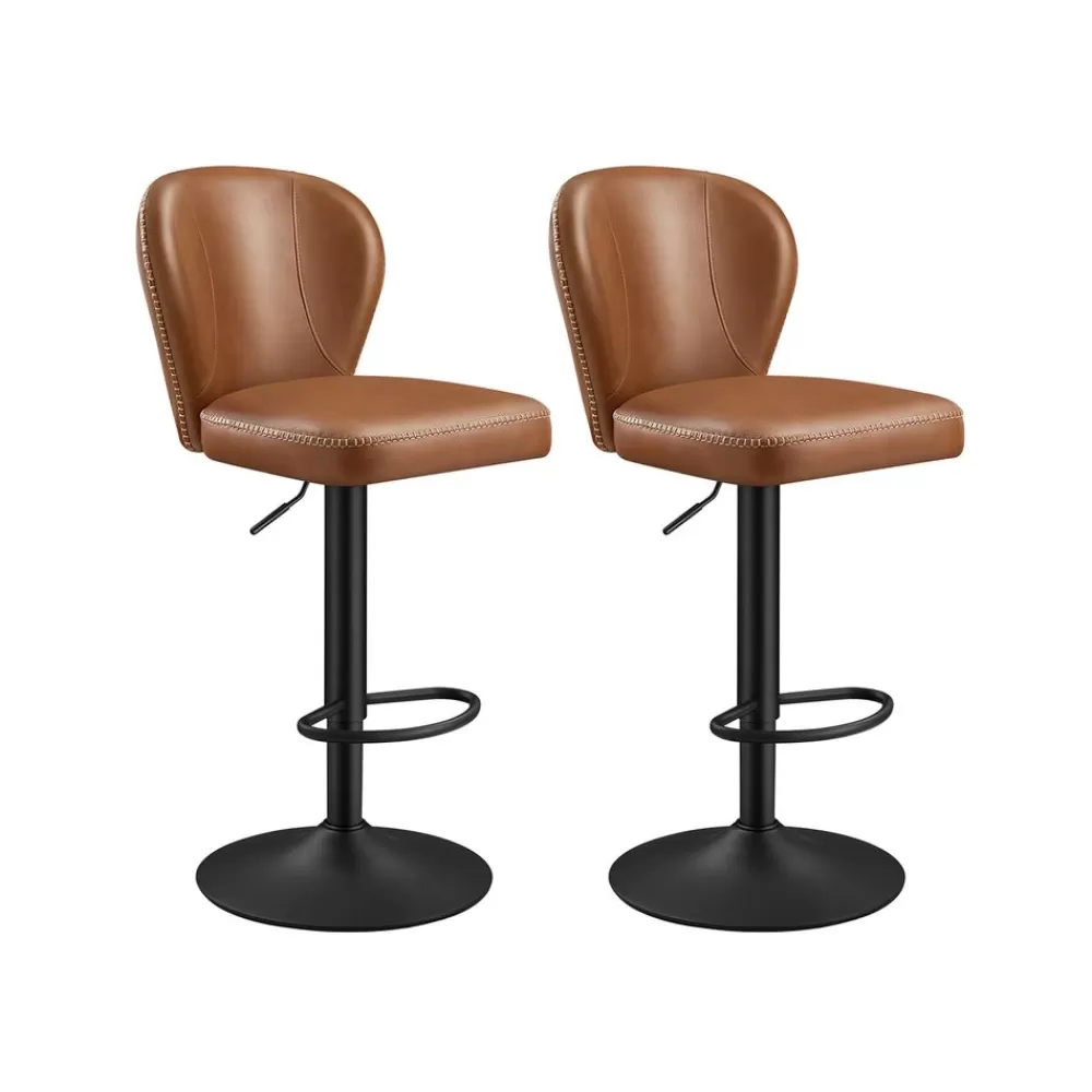 Best Sale Collection EKHO - tabouret de bar pivotant à 360° avec rangement marron caramel Tabourets De Bar