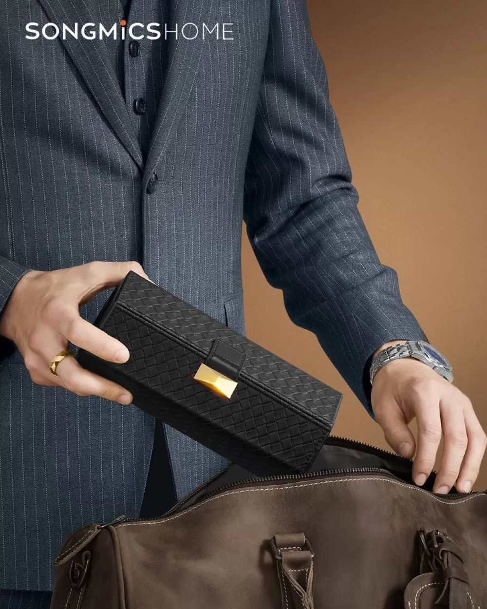 Cheap Collection RONNE - Étui de voyage 3 montres surface noir et doublure noir Boîtes À Bijoux | Boîtes À Bijoux