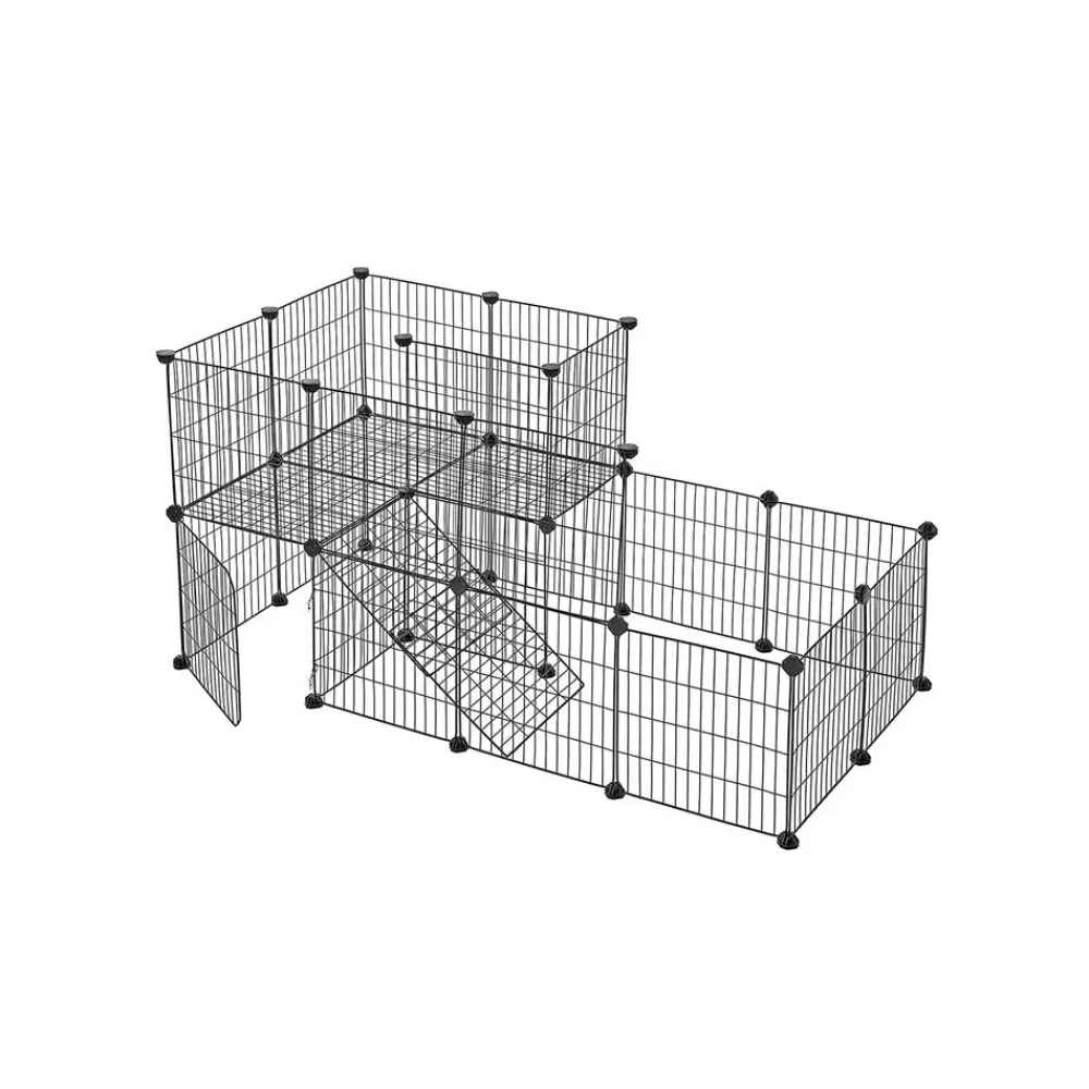 Cheap Enclos modulable 2 niveaux Cages Pour Chien