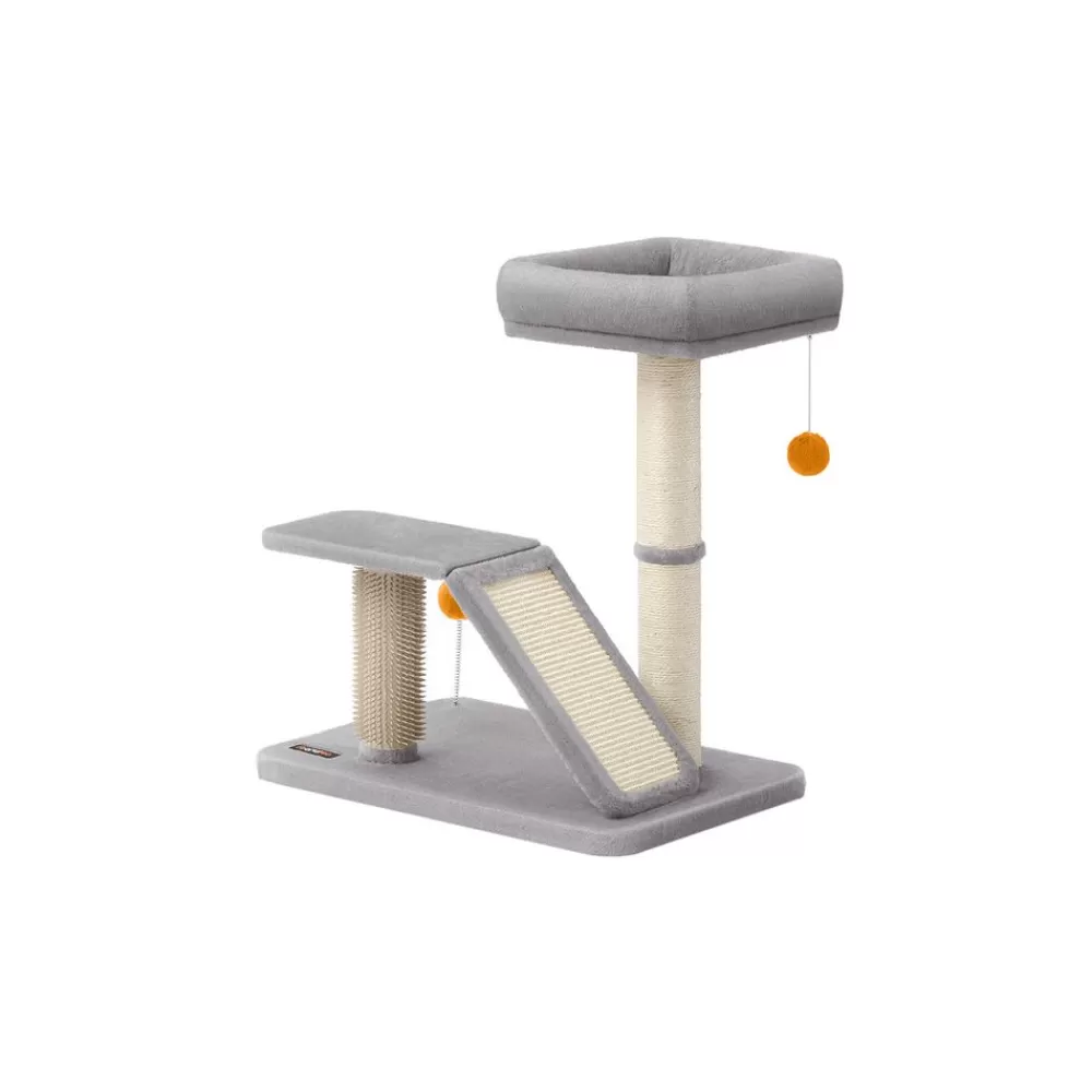 Discount Griffoir pour chat avec lit rampe de grattage pivotante gris clair Arbres À Chat