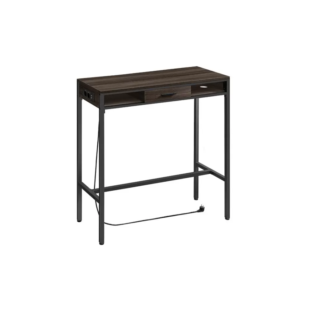 Fashion Lot de 2 tables basses marron rustique et noir d'encre Tables | Tables