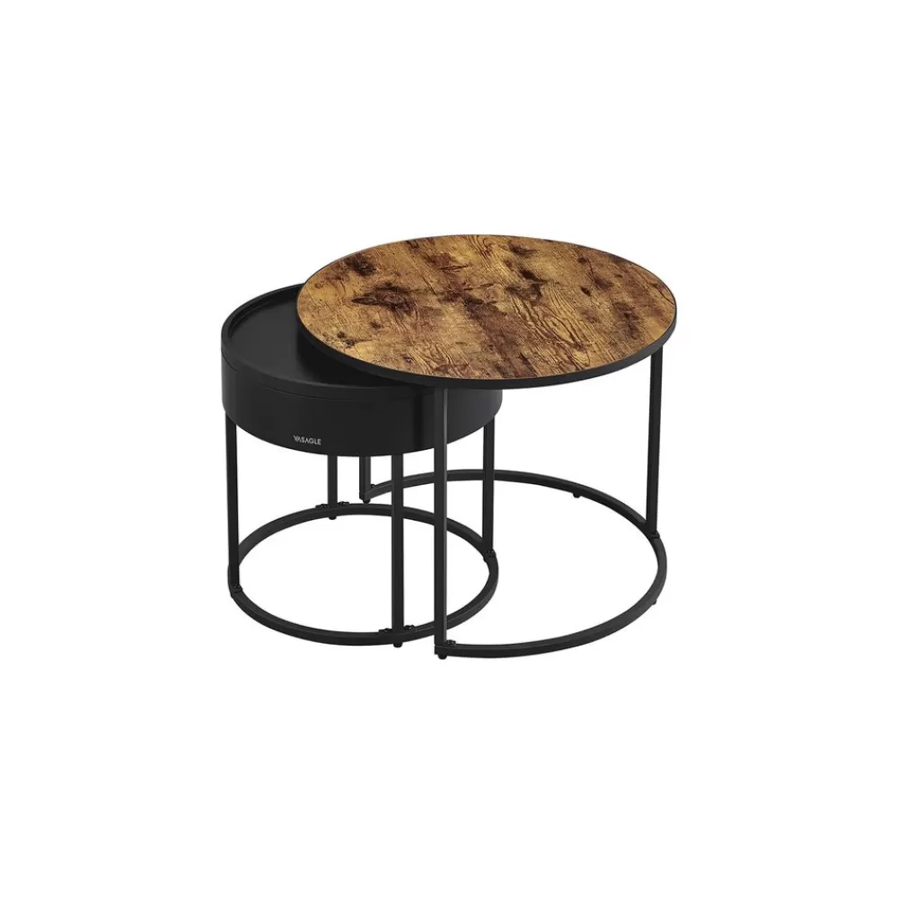 Fashion Lot de 3 tables d’appoint noir boisé Tables | Tables