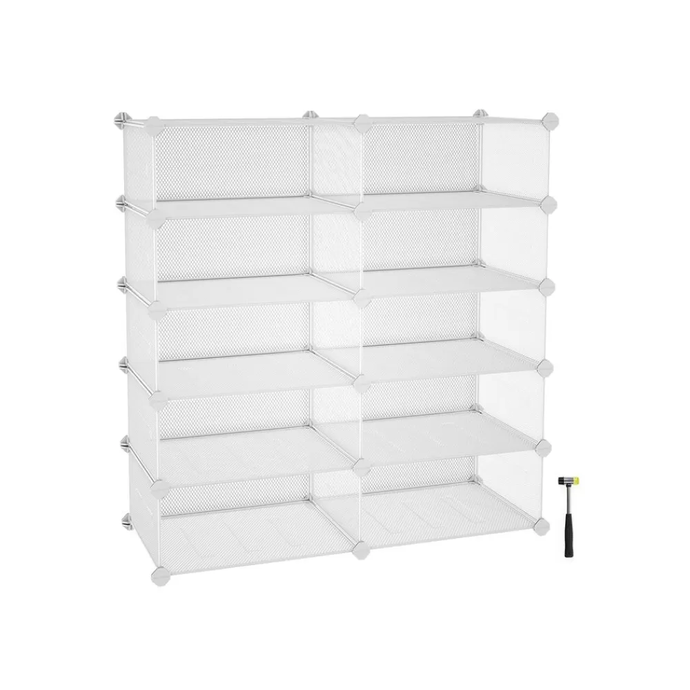 Discount Meuble maille 10 casiers blanc Enfant Entrée | Chambre