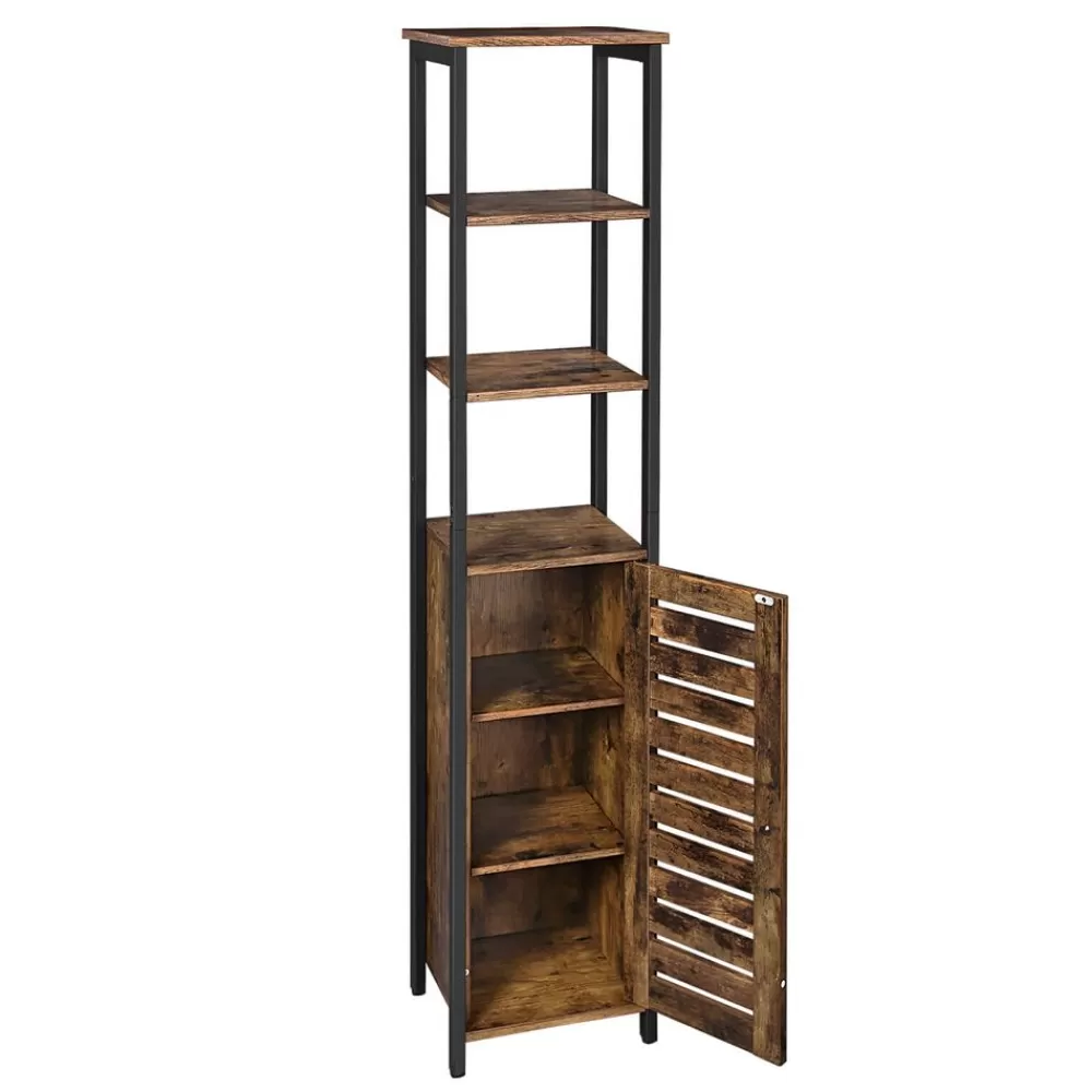 Discount Meuble sous lavabo 60 x 30 x 60 cm avec cadre en acier marron rustique et noir Enfant Placards | Placards