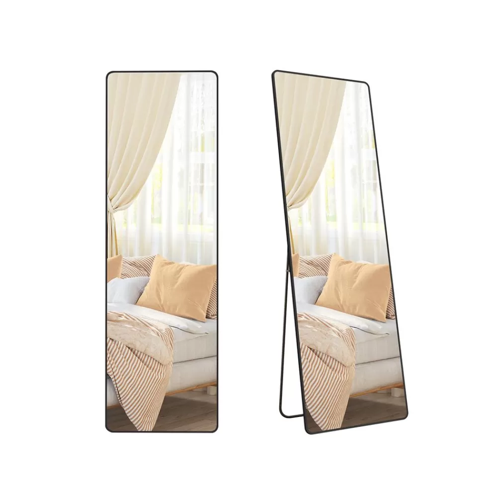 Hot Miroir intégral 160 x 50 cm cadre en alliage d’aluminium noir d'encre Miroirs De Maquillage | Miroirs De Maquillage