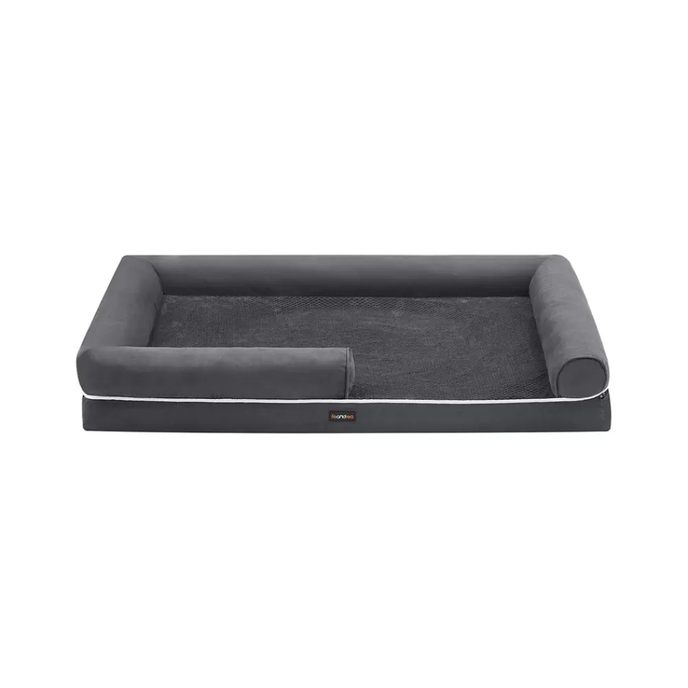Cheap Panier pour chien orthopédique 135 x 107 x 25 cm antidérapant gris foncé Paniers Pour Chien