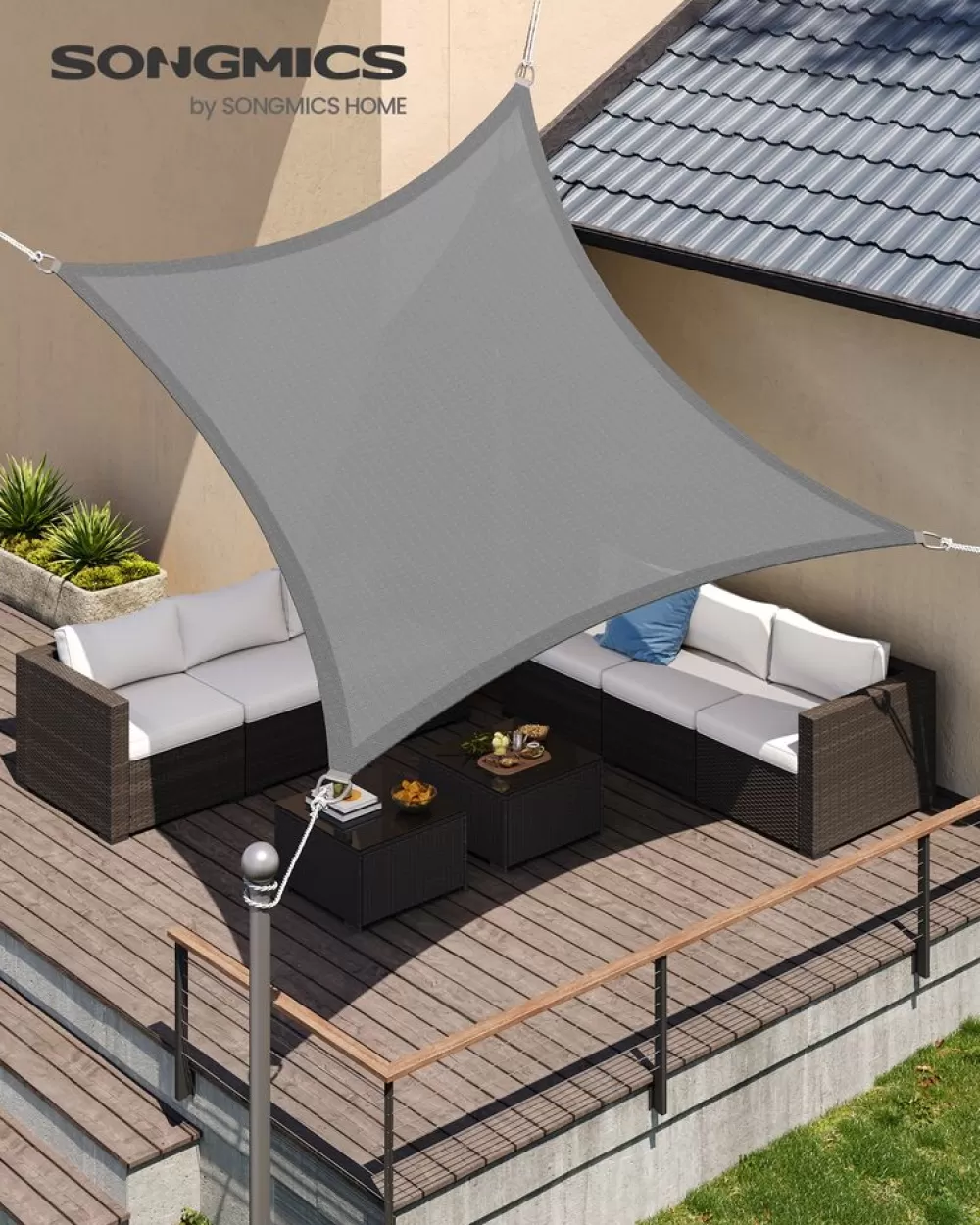 Best Parasol 3 x 3 m gris Parasols