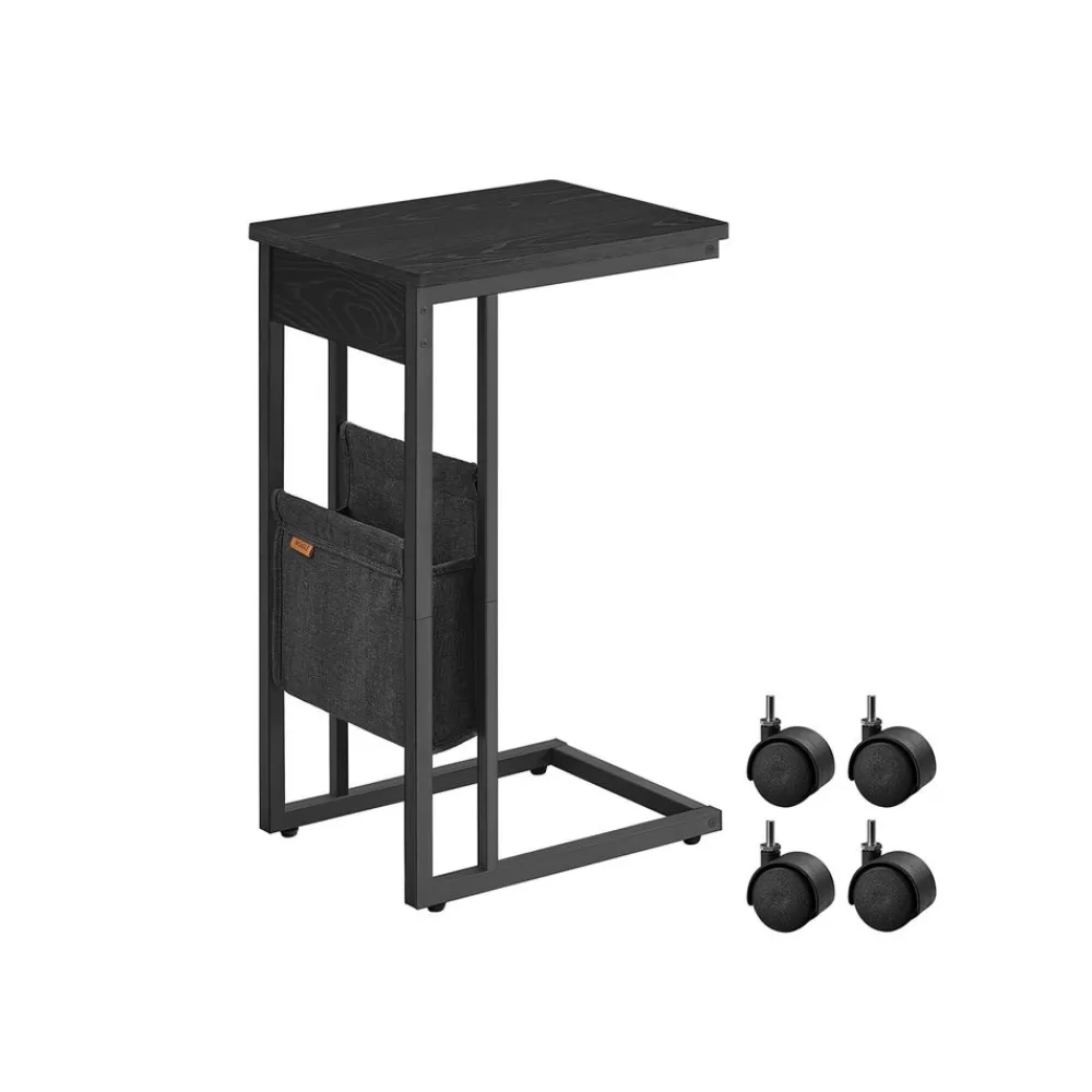 Outlet Petite table d’appoint 30 x 40 x 60 cm brou de noix et blanc Tables D'Appoint