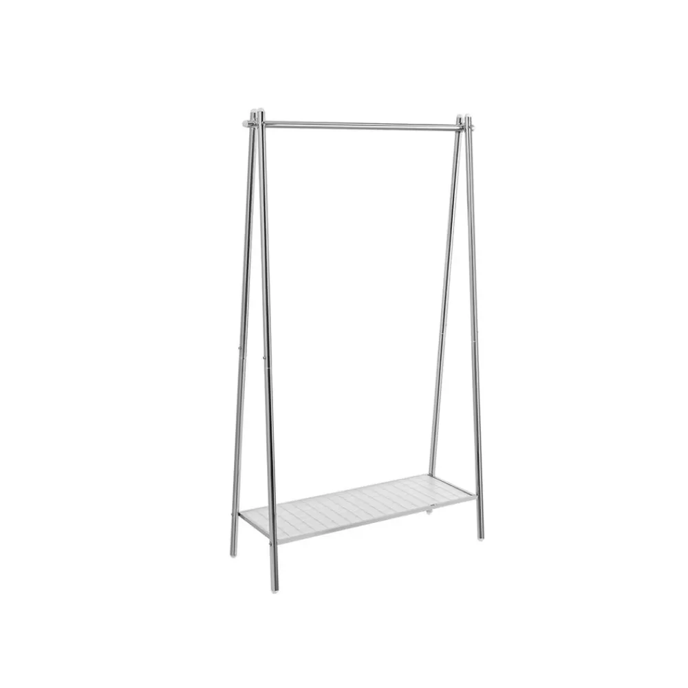 Fashion Portant à vêtements en acier avec tringle et étagère 33,5 x 92,5 x 153 cm argent Chambre | Penderies & Portants