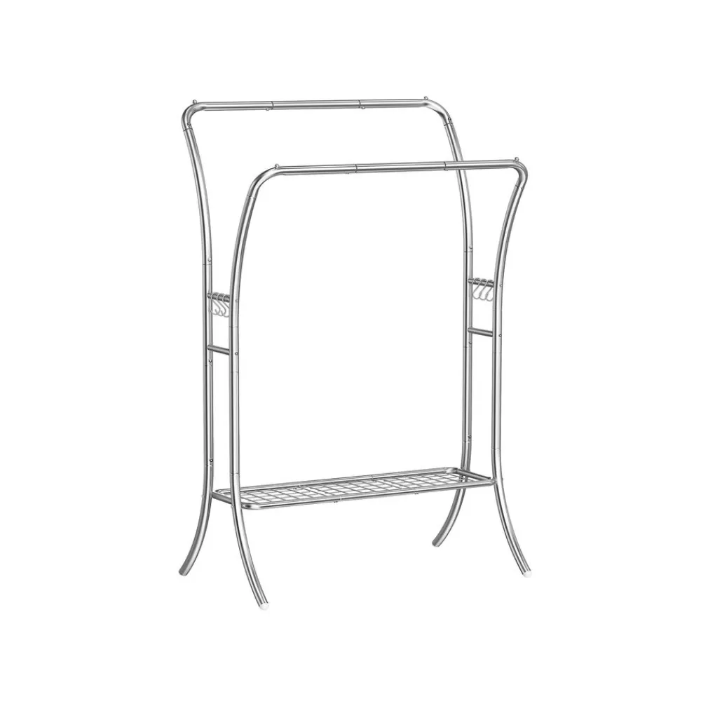 Discount Portemanteau mobile double barre centrale réglable marron Penderies & Portants