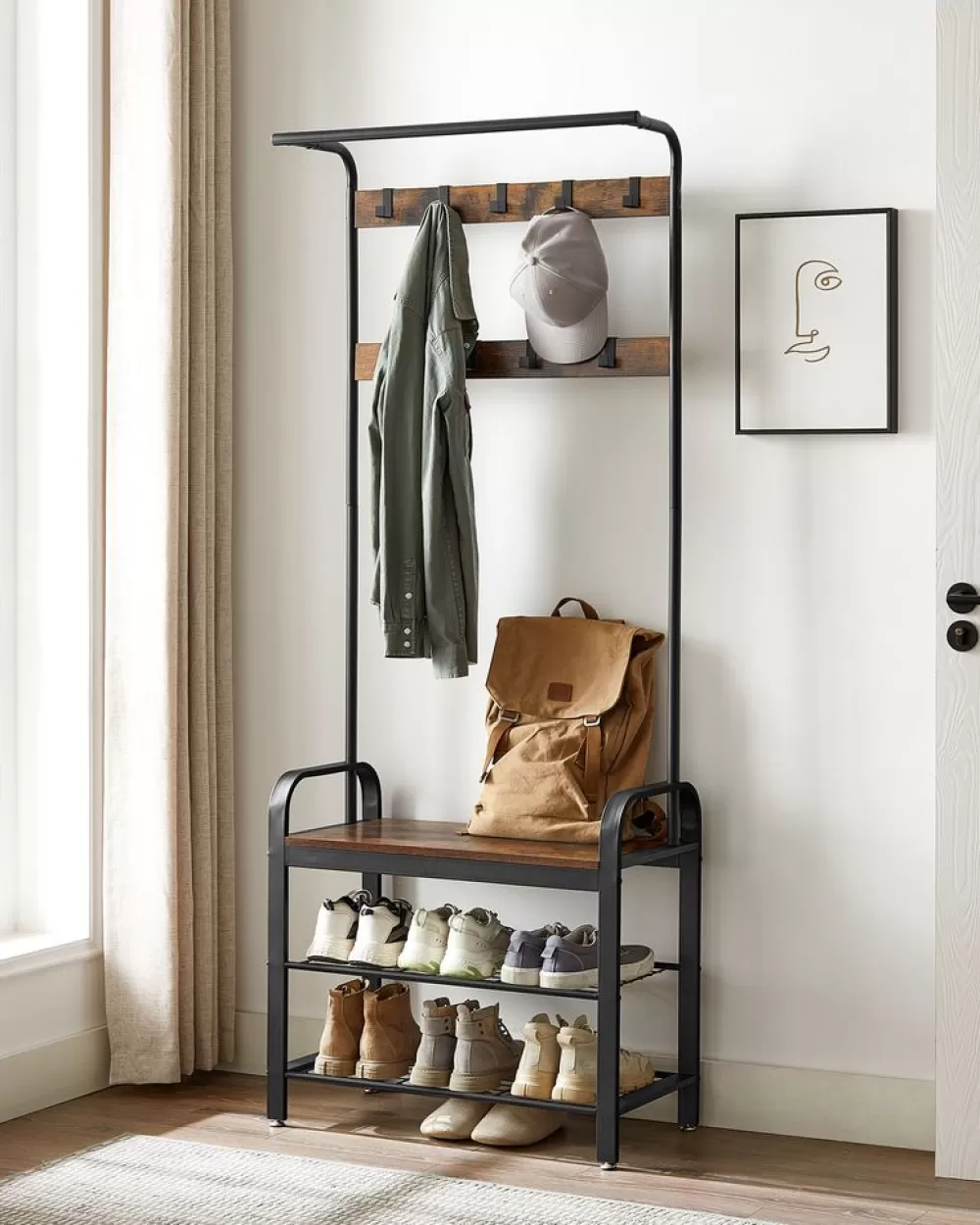 Fashion Portemanteau étagère industriel Entrée | Chambre