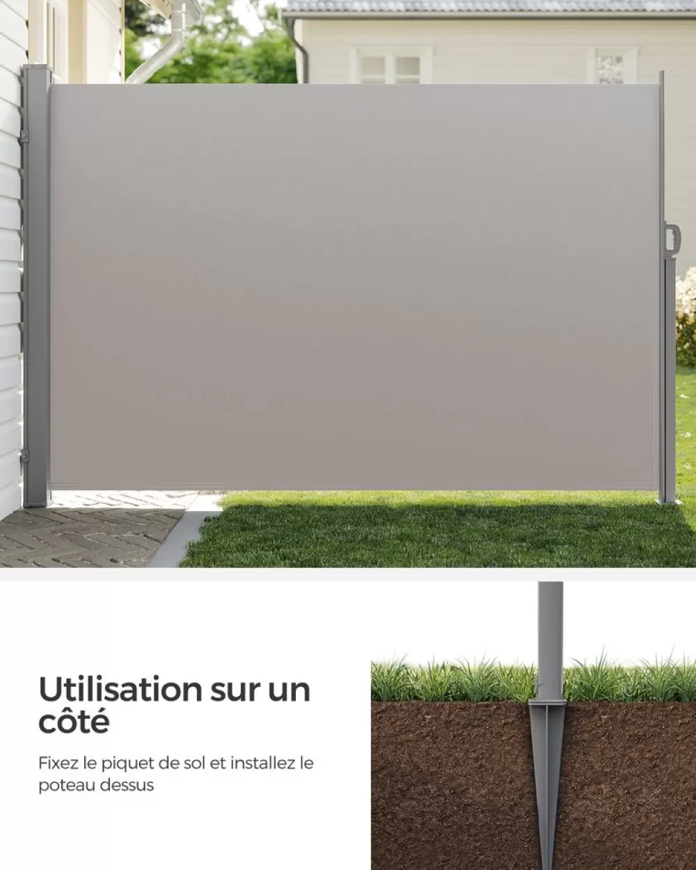 Discount Support mural pour stores latéraux gris Accessoires Stores Latéraux