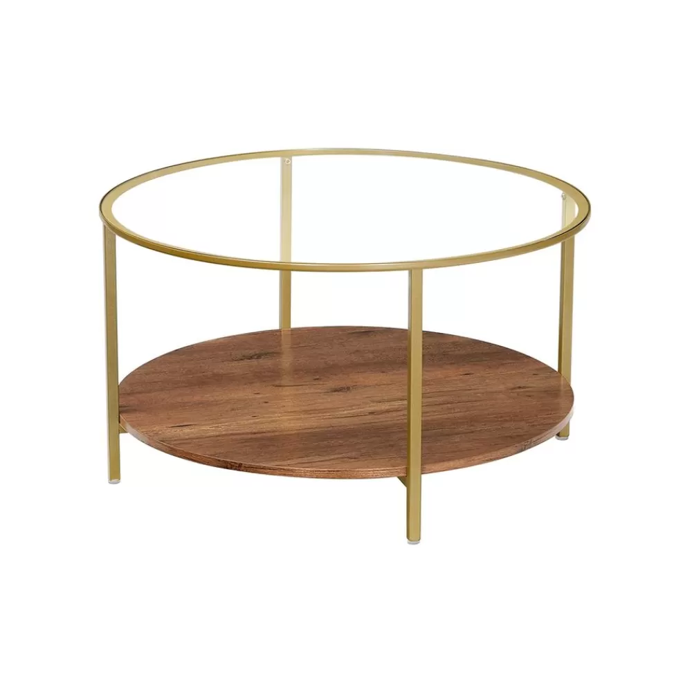 Discount Table basse marron noisette doré Salon | Tables Basses