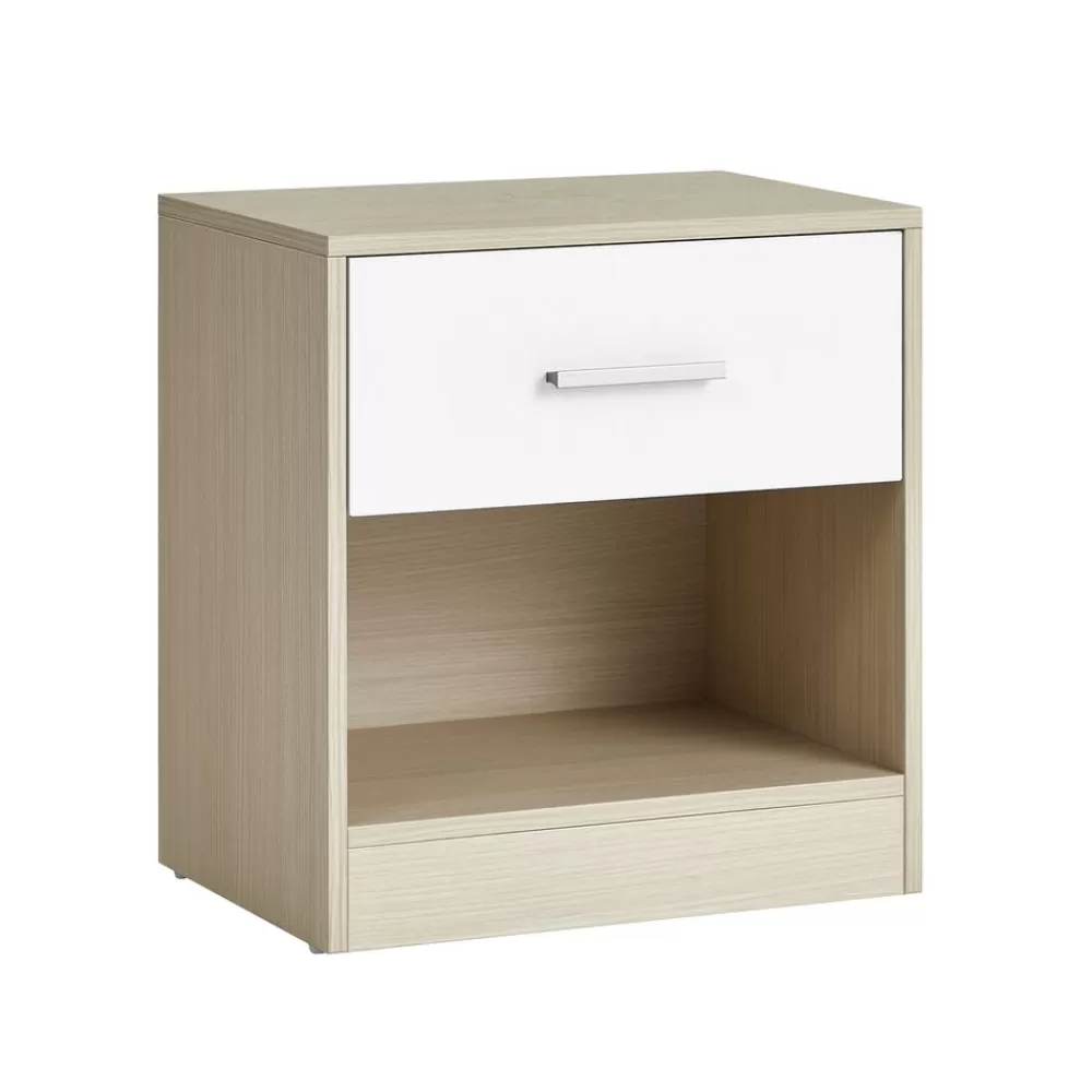 Cheap Table de chevet en bambou 1 tiroir avec multiprise Tables De Chevet