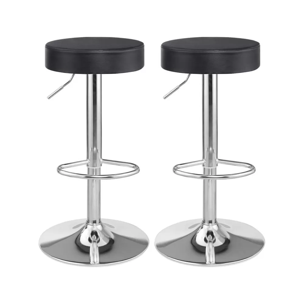 Best Sale 2 Tabourets effet vieilli marron Tabourets De Bar