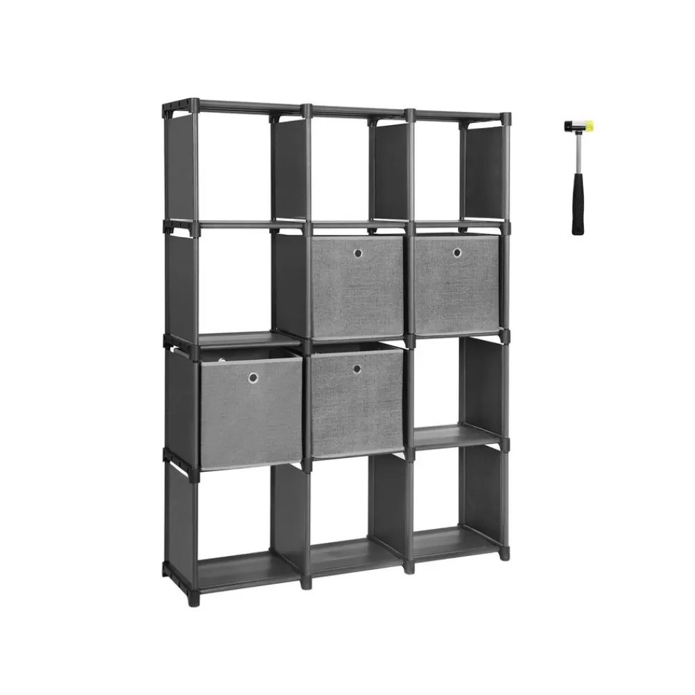 Cheap Étagère 12 casiers gris noir Enfant Entrée | Chambre