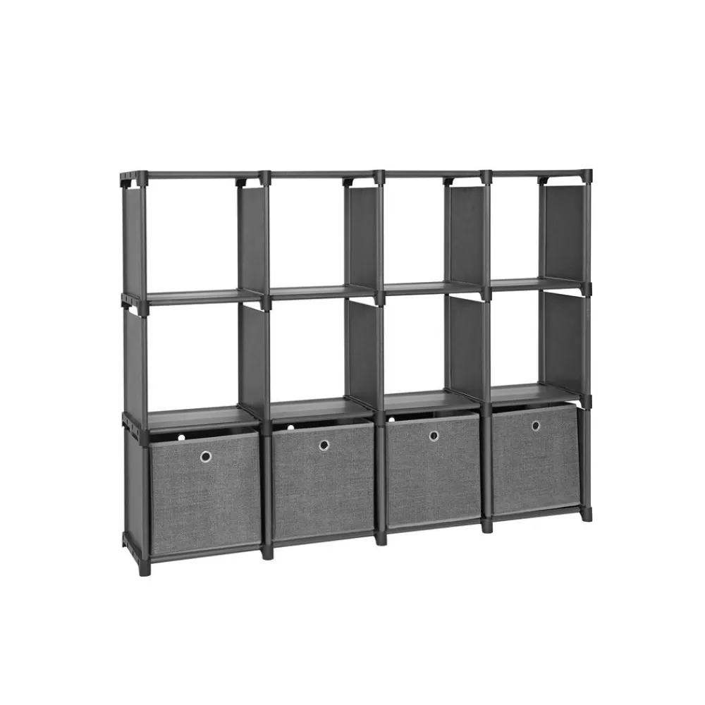 Cheap Étagère 12 casiers gris noir Enfant Entrée | Chambre