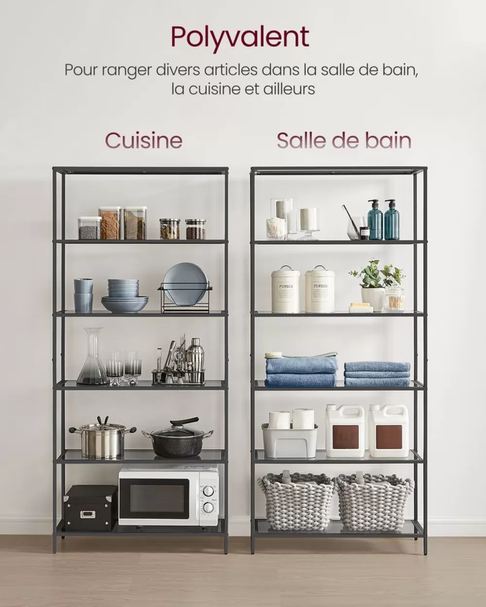 Discount Étagère 3 niveaux en métal 40 x 65 x 80 cm Étagères