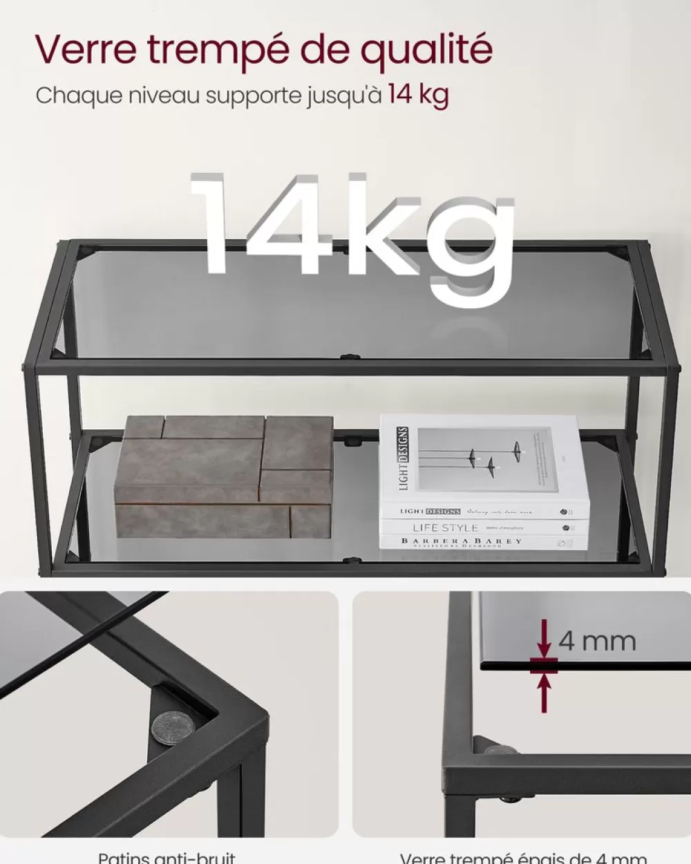 Discount Étagère 3 niveaux en métal 40 x 65 x 80 cm Étagères