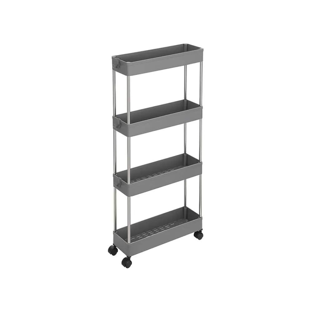 Cheap Étagère roulettes 4 niveaux gris Cuisine & Salle À Manger | Chambre