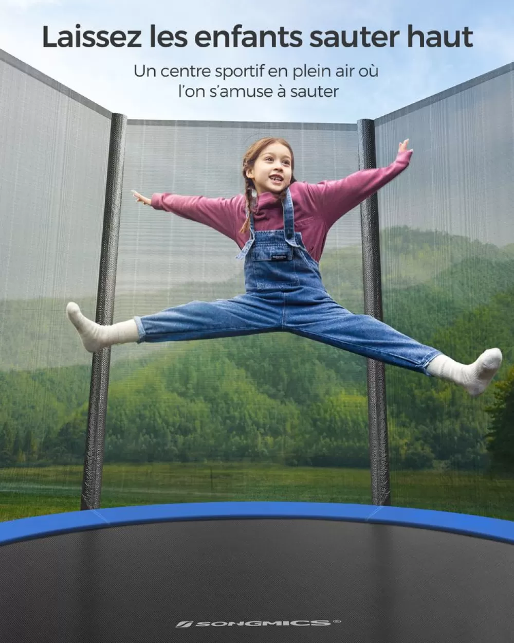 Outlet Trampoline Ø 427 cm noir bleu Trampolines